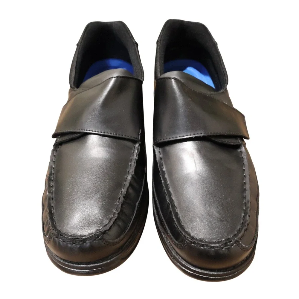 Dr. Scholl's 401 One Strap Mens 13D Black New Hook and Loop Comfort Shoes